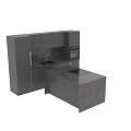 Modern Gray Kitchen Cabinets With Countertop Sink Island And Built-in Oven