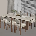Minimalist Modern Dining Table With Beige Chairs Light Wood Legs Green Plant And White Blinds
