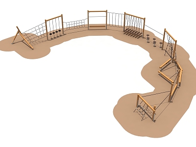 Outdoor Wooden Expansion Amusement 3d model