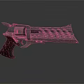 Futuristic Sci Fi Pistol With Metallic Body Wooden Grip And Intricate Design Details