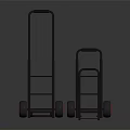 Two Heavy Duty Metal Trolleys With Red Wheels For Transport Use