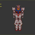 Gundam Robot Game And Movie Character With White Blue Red Armor And Mechanical Design