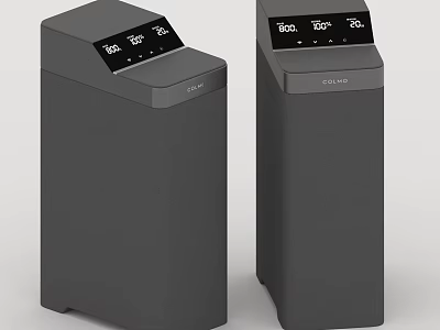 Coway Gray Household Air Purifiers With Digital Temperature Display Panels 3d model