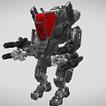 Advanced Combat Weapon Robot With Red Core And Detailed Mechanical Structure