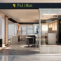 Modern Fashionable Clothing Store Interior With Display Windows Mannequins And Elegant Wooden Decor