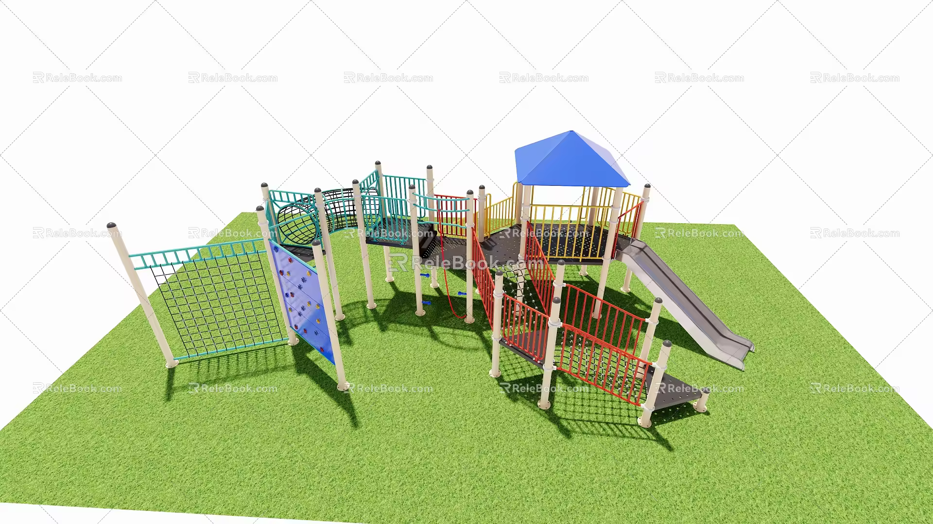 Modern slide children slide iron slide 3d model