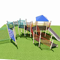 Modern slide children slide iron slide 3d model