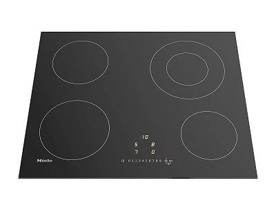 Miele Black Glass Induction Cooktop With Four Burners And Digital Controls 3d model