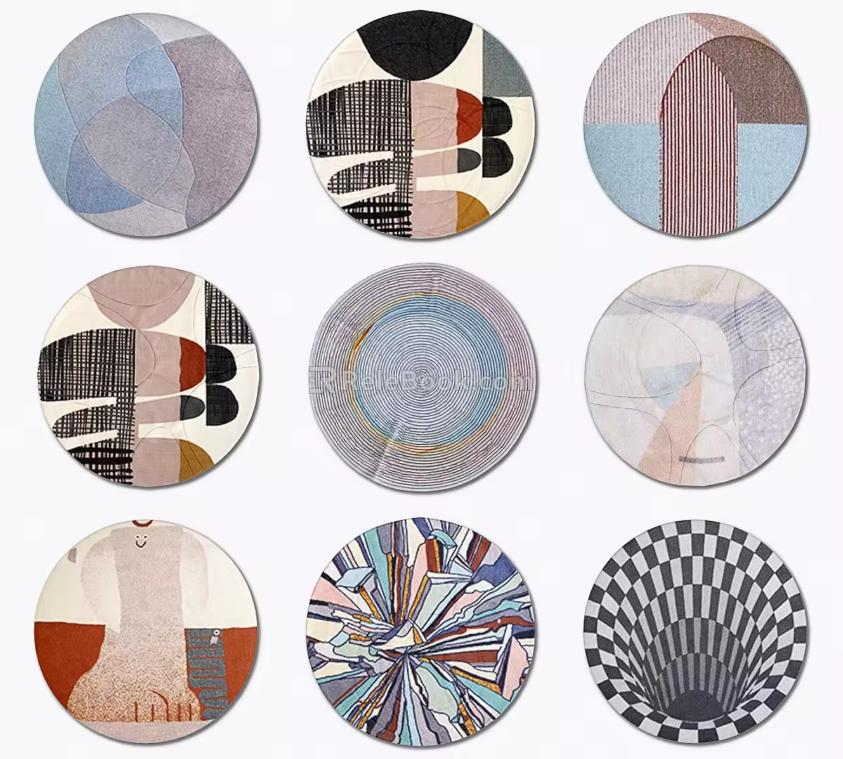 Modern Round Carpet Round Blanket 3d model