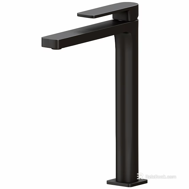 Modern Bathroom Washbasin With Sleek Black Faucet And Minimalist Design 3d model 