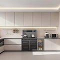 modern cream kitchen 3d model