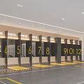 Modern Fitness Gym Reception Area With Multiple Ports Yellow Mats And Fitness Equipment