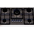 Stainless Steel Gas Stove Kitchen Appliance With Multiple Burners And Control Knobs