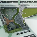 Residential Courtyard Garden Landscape With Lush Green Lawn Winding Stone Pathways Trees And Wooden Platform