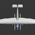 White and Blue Passenger Airplane Model with Float Propeller and Wing Design 3d model