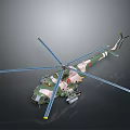 Camouflaged Military Helicopter With Rotor Blades As Advanced Combat Weapon System