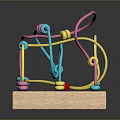 Colorful Wooden Bead Maze Educational Toy For Children With Wooden Base And Colorful Tracks