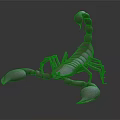 Light Gray Scorpion 3D Model with Curved Tail and Large Pincers on Smooth Surface 3d model