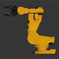 Yellow Industrial Robotic Arm Equipment With Mechanical Gripper And Joint Structure