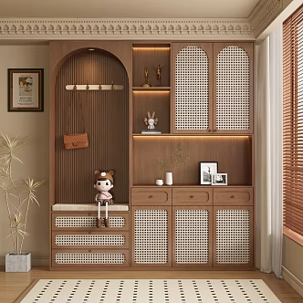 Antique Wardrobe Entrance Cabinet 3d model