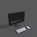 Sleek Modern Desktop Computer Monitor Setup With Wired Keyboard And Wireless Mouse