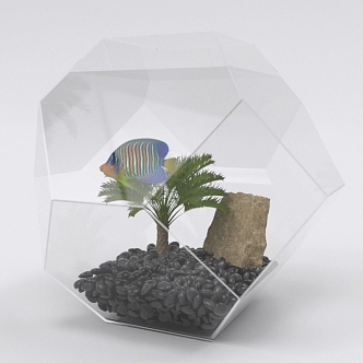 Modern fish tank decoration 3d model