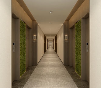 Modern Away Hotel Corridor 3d model