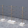 Elegant Modern Metal Multi tiered Clothes Hangers with White Marble Base on