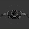 Full Body Metallic Silver Armor With Red Accents And Structured Warrior Design