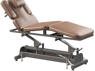 Brown Leather Massage Chair With Adjustable Reclining Seat Backrest And Ergonomic Base Wheels 3d model