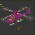 Modern Helicopter Apache Gunship Helicopter Aircraft Gunship 3d model