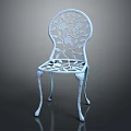 Elegant Metal Leisure Chair With Intricate Floral Cutout Design For Garden