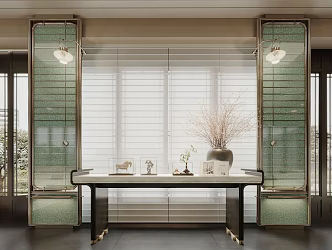 New Chinese-style Screen Partition End View Platform 3d model