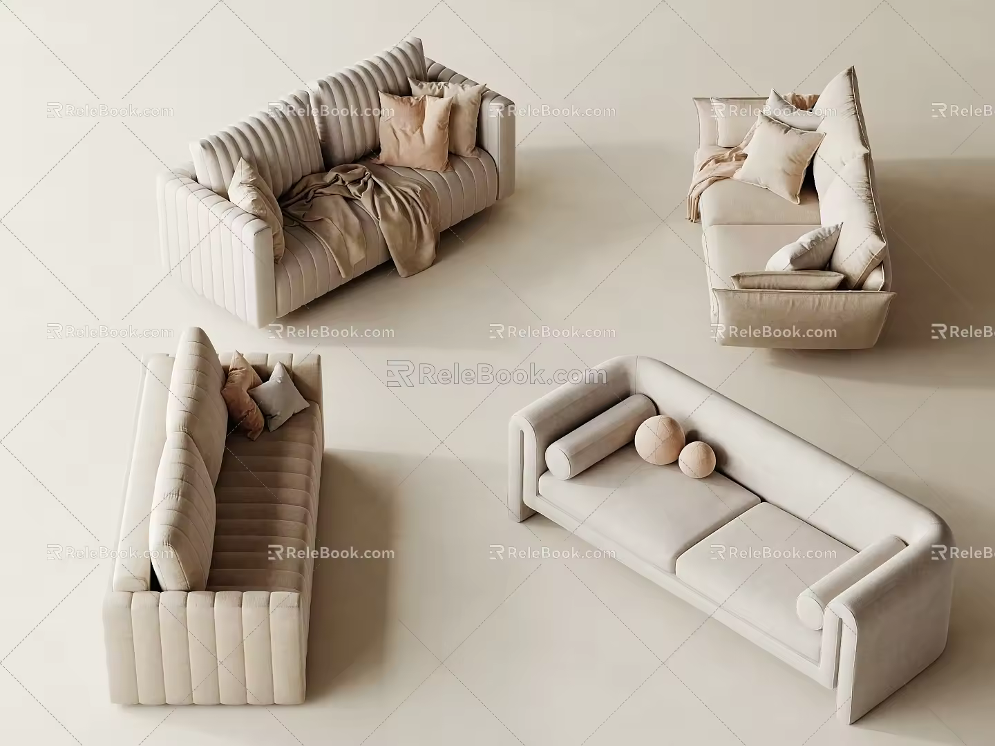Modern sofa combination 3d model