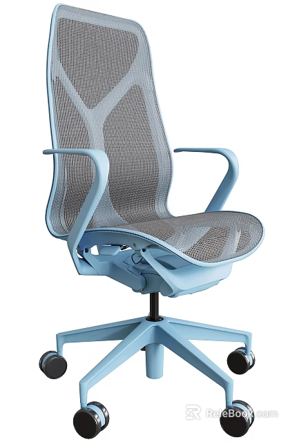Ergonomic Mesh Office Chair With Adjustable Armrests And Comfortable Swivel Base 3d model 