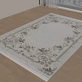 White Floral Pattern Rug On Wooden Floor With Natural Light From Window