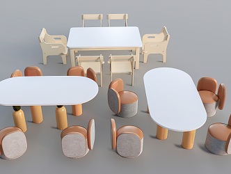 Modern Children's Tables and Chairs Children's Furniture 3d model