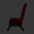 Red Leather Armchair Featuring Button Tufted Details and Sturdy Wooden Legs