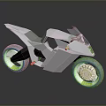 Futuristic Modern Motorcycle With Sleek White Body And Yellow Accent Rims Concept Design