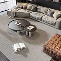 Modern sofa coffee table combination 3d model