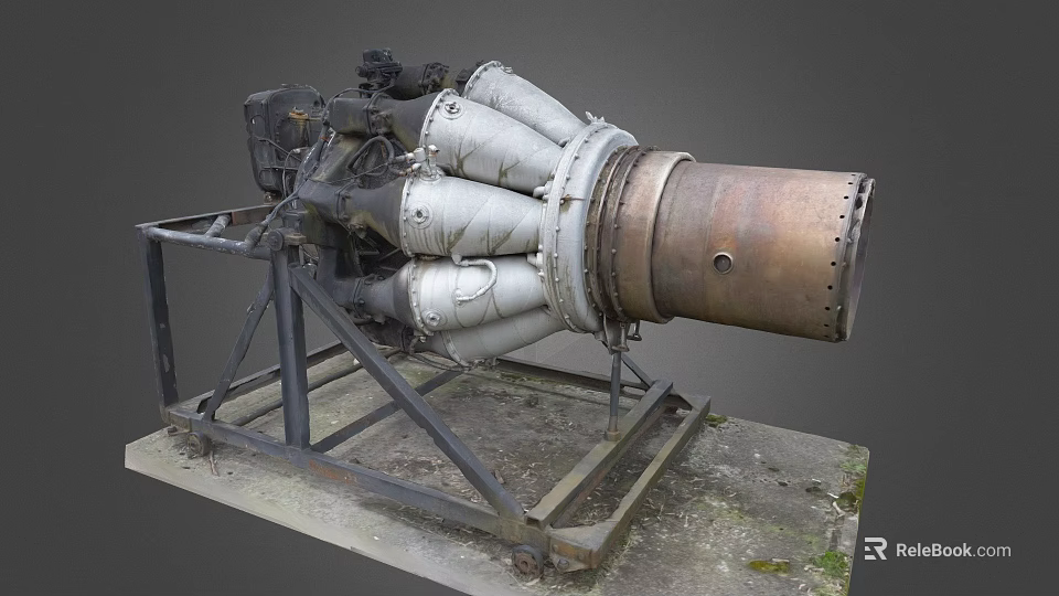 Heavy Duty Industrial Equipment With Metal Stand Cylindrical Components And Machinery Texture 3d model 