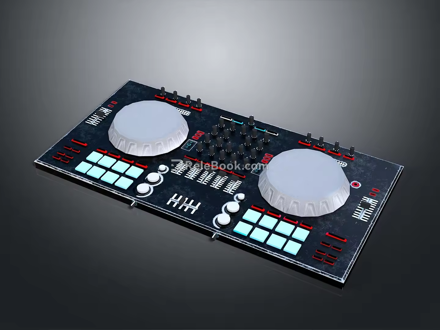 portable synthesizer mixer reverberator tuner mixer mixing equipment 3d model