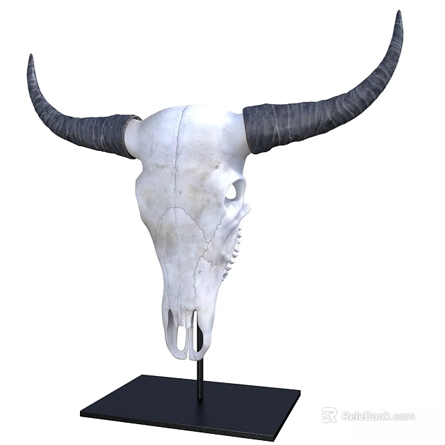 Rustic Bull Skull Wall Decor as Unique Home Interior Hanging Ornament 3d model 
