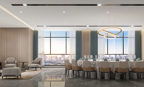 Modern Room Restaurant Room 3d model