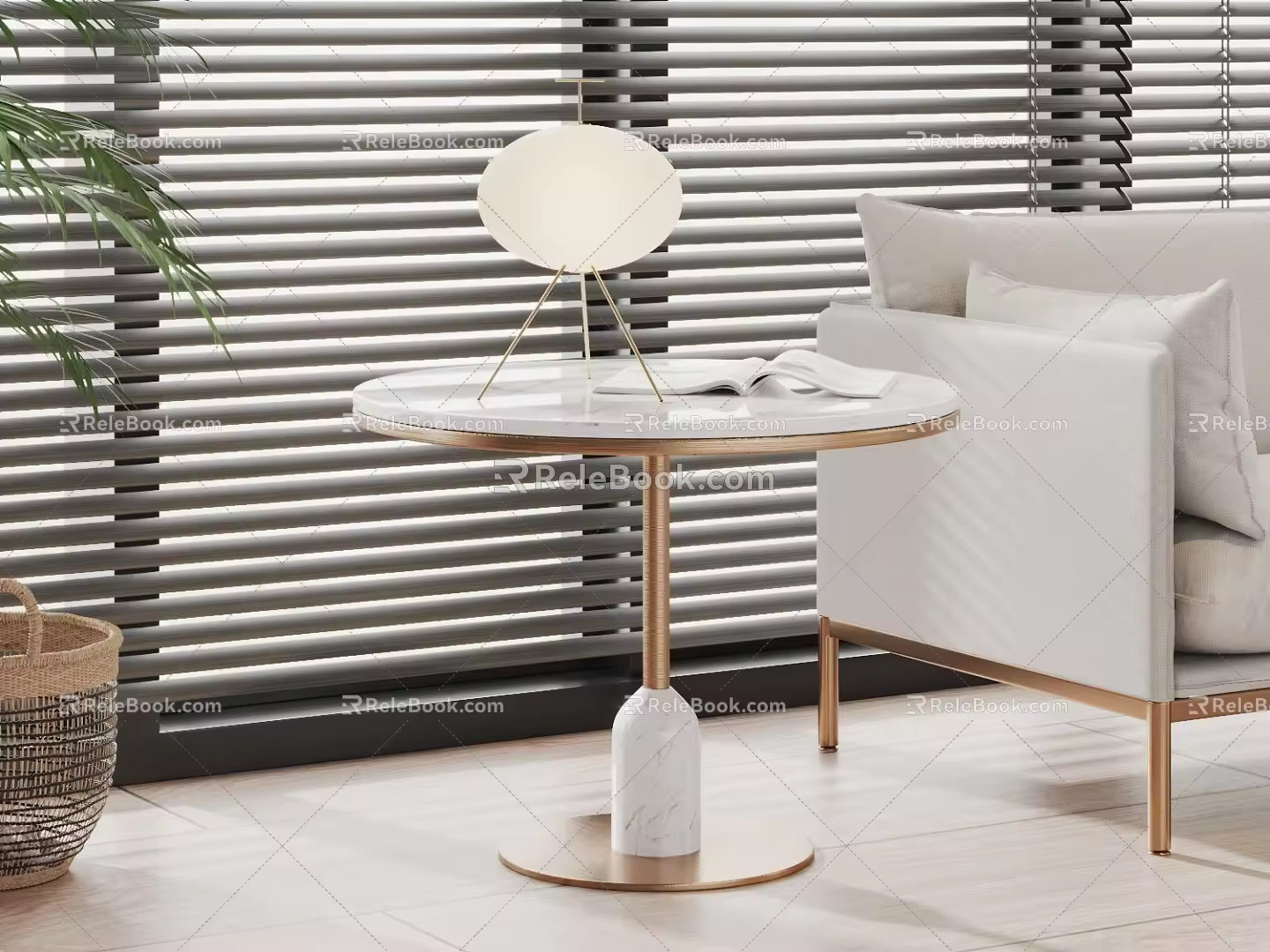 Modern side a few side a few corner a few books desk lamp 3d model
