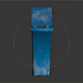 Modern Blue Waste Bin With Flip Lid And Rolling Wheels Design Feature