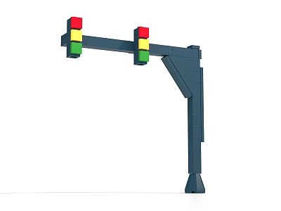 Cartoon Traffic Lights Lego Building Blocks Toy Children's Paradise Cyber Popular Puzzle Assembled Tiffany Tiffany Traffic Highway 3d model