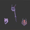 Sci Fi Character And Creature Helmets With Long Weapon Game Gear Collection