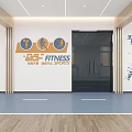 Modern Fitness Gym Interior With Treadmills And Sport Wall Art