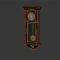Classic Wooden Grandfather Clock With Carved Details And Glass Door Design